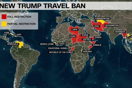 Những quốc gia nào bị Mỹ cấm và hạn chế nhập cảnh?