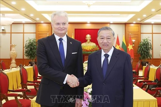 Tổng Bí thư Tô Lâm tiếp Tổng thống Litva Gitanas Nauseda