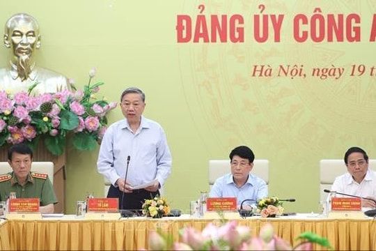 Tổng Bí thư Tô Lâm dự Hội nghị Đảng ủy Công an Trung ương 6 tháng đầu năm 2025