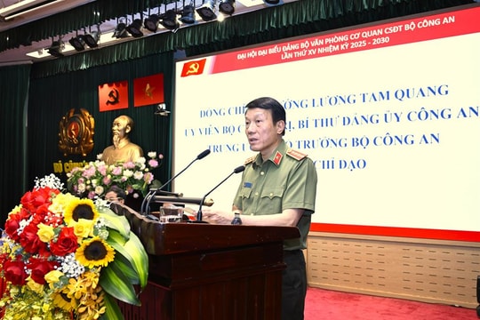 Bộ trưởng Lương Tam Quang dự Đại hội Đảng bộ Văn phòng Cơ quan Cảnh sát điều tra Bộ Công an lần thứ XV, nhiệm kỳ 2025 – 2030