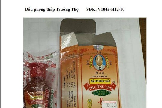 Cục Quản lý Y, Dược cổ truyền cảnh báo về thuốc giả Dầu phong thấp Trường Thọ