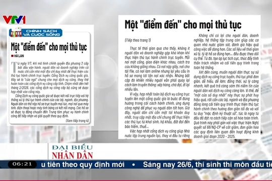 Điểm báo VTV1: Một "điểm đến" cho mọi thủ tục