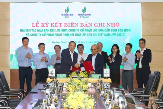 BSR và PV Gas D ký kết Biên bản ghi nhớ hợp tác về nguyên tắc mua bán khí LNG