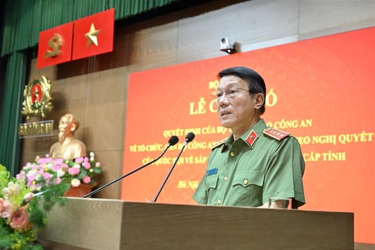 Công bố Quyết định của Bộ trưởng Bộ Công an về tổ chức, cán bộ Công an 34 tỉnh, thành phố