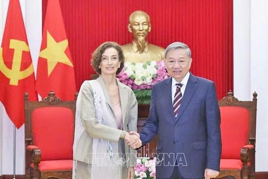Tổng Bí thư Tô Lâm tiếp Tổng Giám đốc Tổ chức Giáo dục, Khoa học và Văn hóa của Liên hợp quốc (UNESCO)