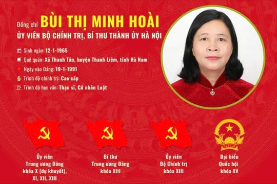 [ Infographic] Tiểu sử đồng chí Bùi Thị Minh Hoài, Bí thư Thành ủy Hà Nội