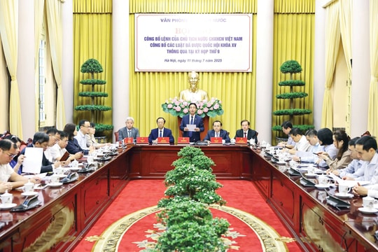 Công bố Lệnh của Chủ tịch nước về 9 luật được Quốc hội thông qua tại Kỳ họp thứ Chín