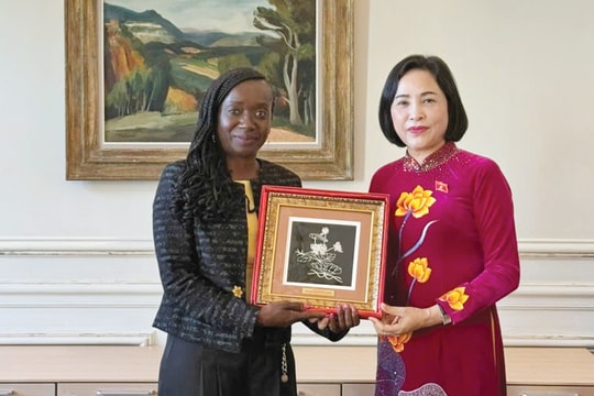 Phó Chủ tịch Quốc hội Nguyễn Thị Thanh hội đàm với Phó Chủ tịch Quốc hội Pháp Nadège Abomangoli