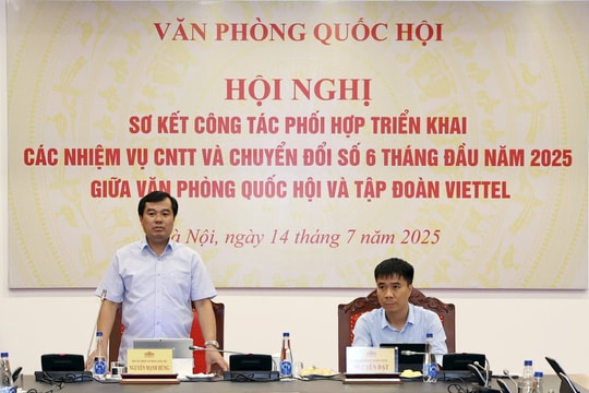 Sơ kết công tác phối hợp triển khai nhiệm vụ công nghệ thông tin và chuyển đổi số 6 tháng đầu năm của Văn phòng Quốc hội