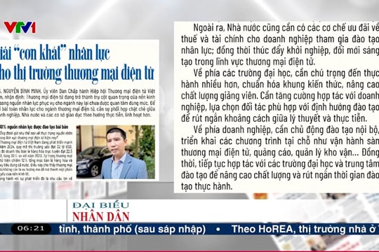 Điểm báo VTV1: Giải ''cơn khát'' nhân lực cho thị trường thương mại điện tử