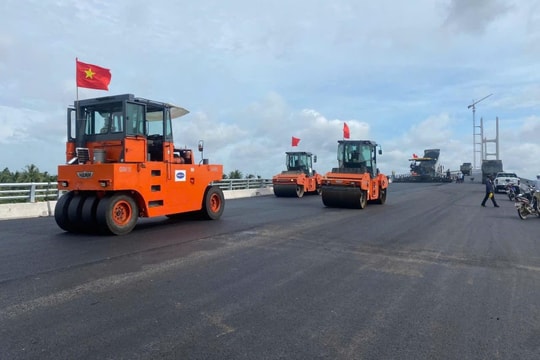 Cầu Rạch Miễu 2 nối Đồng Tháp - Vĩnh Long hối hả về đích trước 6 tháng