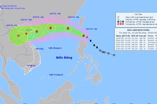 Dự báo thời tiết ngày 19/7: Bão số 3 Wipha áp sát Biển Đông gây mưa lớn diện rộng