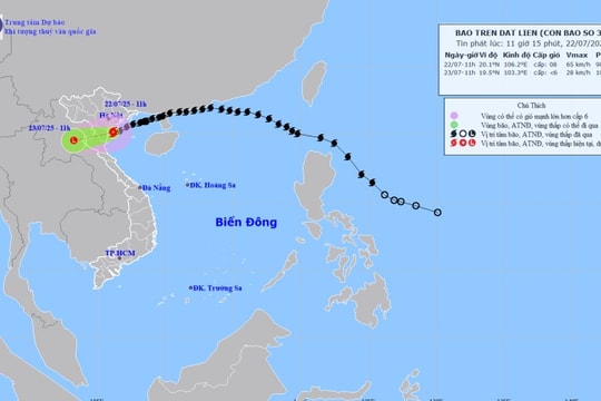 Bão số 3 Wipha: Suy yếu thành áp thấp nhiệt đới trong 24 giờ