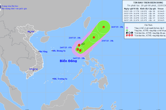 Bão số 4 COMAY hình thành trên Biển Đông, giật cấp 10