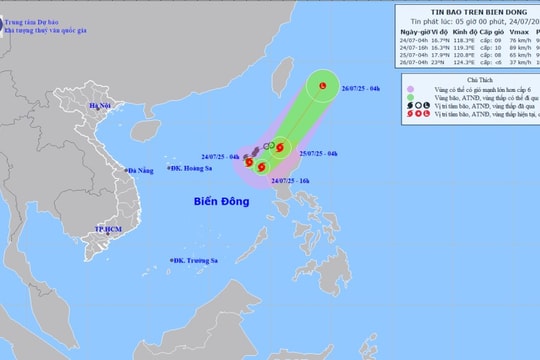 Dự báo thời tiết ngày 24/7: Bão số 4 COMAY giật cấp 11, gây mưa diện rộng