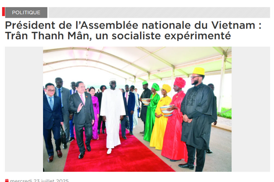 Báo Senegal: Chủ tịch Quốc hội Trần Thanh Mẫn - nhà lãnh đạo Xã hội Chủ nghĩa kỳ cựu