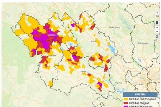Cảnh báo lũ quét, sạt lở đất, sụt lún đất do mưa lũ tại các tỉnh Lai Châu, Điện Biên, Sơn La và Lào Cai