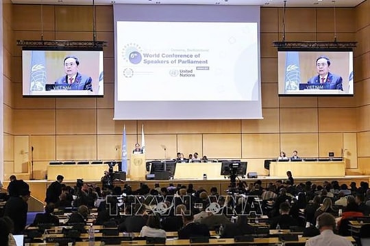 Chủ tịch Quốc hội Trần Thanh Mẫn dự, phát biểu tại Hội nghị các Chủ tịch Quốc hội thế giới lần thứ 6