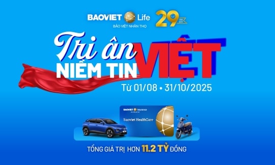 Bảo Việt Nhân Thọ “Tri ân Niềm Tin Việt” - Gia tăng quyền lợi bảo vệ, cơ hội trúng VinFast VF6