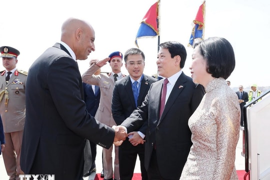 Chủ tịch nước Lương Cường đến Cairo, bắt đầu chuyến thăm Cộng hòa Ai Cập