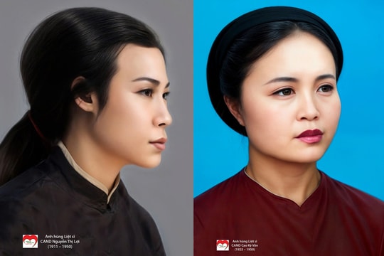 Trao tặng di ảnh phục dựng màu 4 nữ anh hùng, liệt sĩ Công an nhân dân