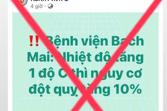 Bệnh viện Bạch Mai: Thông tin tăng 1 độ C, tăng 10% nguy cơ đột quỵ là không có cơ sở
