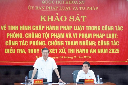 Đoàn khảo sát của Ủy ban Pháp luật và Tư pháp làm việc với UBND TP Đà Nẵng