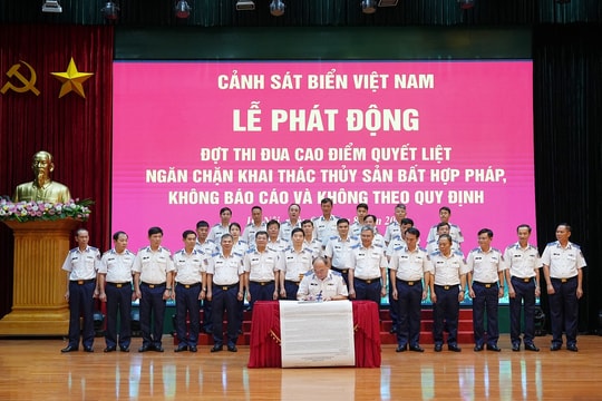 Cảnh sát biển Việt Nam phát động đợt thi đua cao điểm quyết liệt ngăn chặn khai thác IUU