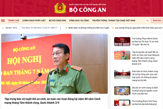 Cổng thông tin điện tử Bộ Công an ra mắt giao diện mới, nhiều tính năng tương tác với người dân