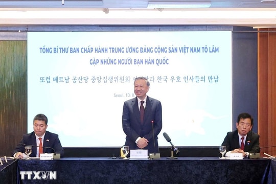 Tổng Bí thư Tô Lâm gặp những người bạn Hàn Quốc