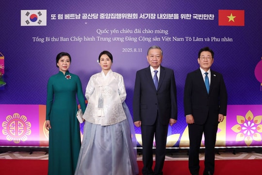 Tổng Bí thư Tô Lâm dự chiêu đãi cấp Nhà nước do Tổng thống Hàn Quốc chủ trì