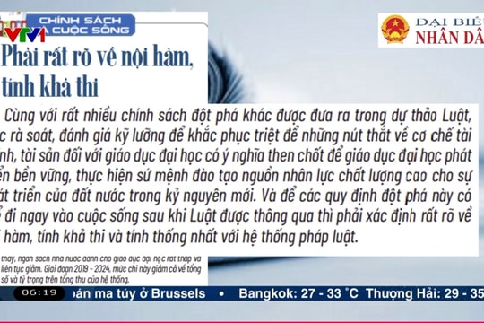 Điểm báo VTV1: Phải rất rõ về nội hàm, tính khả thi