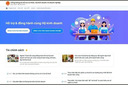 Cục Thuế sắp ra mắt Cổng thông tin hỗ trợ cá nhân, hộ kinh doanh và doanh nghiệp