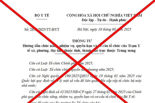 Bộ Y tế cảnh báo xuất hiện văn bản giả mạo, sai sự thật về  chức năng, nhiệm vụ của Trạm Y tế xã, phường