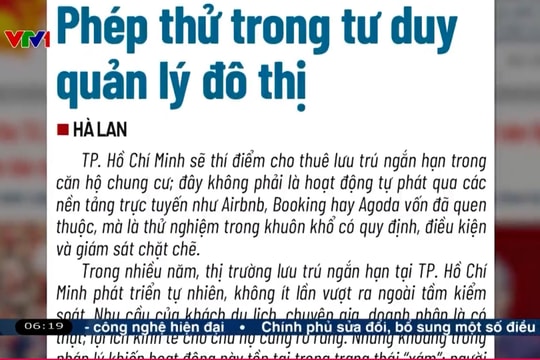 Điểm báo VTV1: Phép thử trong tư duy quản lý đô thị
