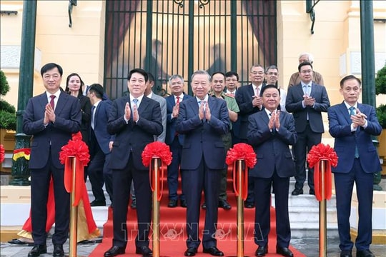 Tổng Bí thư Tô Lâm dự Lễ bàn giao công trình Tòa nhà Bắc Bộ Phủ, số 2 Lê Thạch (Hà Nội)