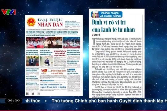 Điểm báo VTV1: Định vị rõ vị trí của kinh tế tư nhân