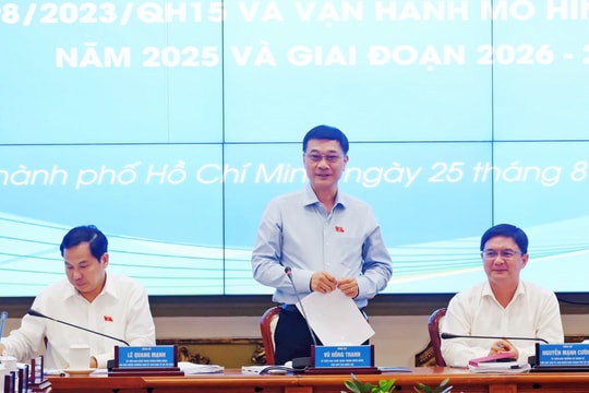Phó Chủ tịch Quốc hội Vũ Hồng Thanh làm việc với UBND TP. Hồ Chí Minh