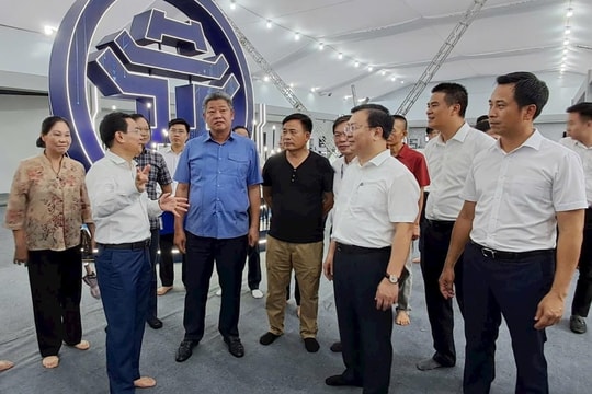 Kiểm tra công tác trưng bày Triển lãm Không gian truyền thống và sáng tạo Hà Nội 2025