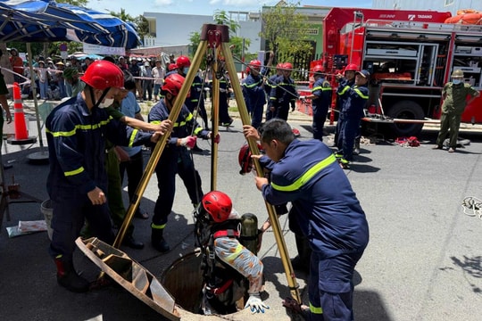 Hai công nhân tử vong dưới hố cống sâu 8m ở Đà Nẵng
