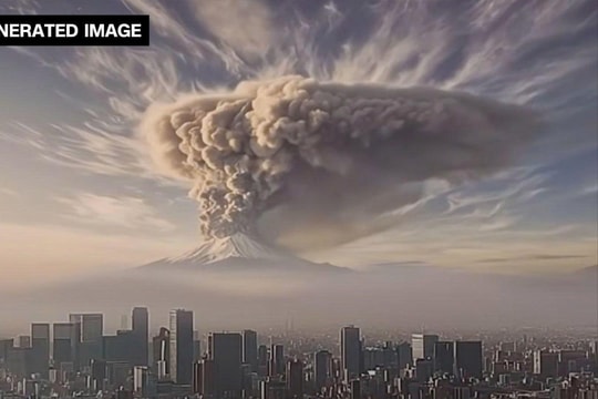 Nhật Bản phát hành video AI mô phỏng cảnh núi Phú Sĩ phun trào