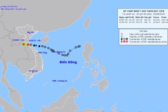Bão số 6 NONGFA suy yếu thành áp thấp, Bắc Bộ và Trung Bộ mưa lớn đêm nay