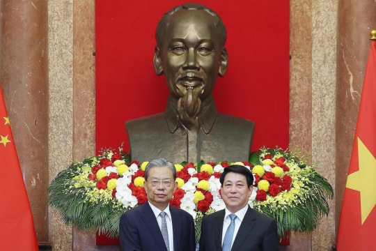 State President receives top Chinese legislator in Hanoi