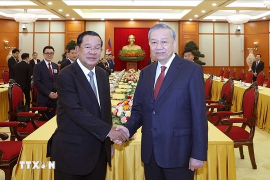 Tổng Bí thư Tô Lâm gặp Chủ tịch Đảng Nhân dân Campuchia