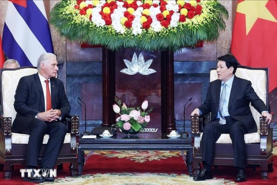 Bí thư thứ Nhất, Chủ tịch nước Cuba Miguel Diaz-Canel Bermudez hội kiến Chủ tịch nước Lương Cường