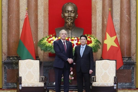 Chủ tịch nước Lương Cường tiếp Chủ tịch Hạ viện Belarus