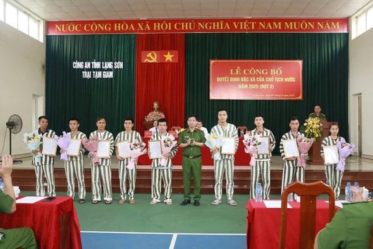 Lạng Sơn: 34 phạm nhân được đặc xá đợt 2 năm 2025