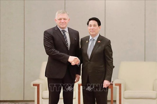 Chủ tịch nước Lương Cường tiếp Thủ tướng Slovakia Robert Fico