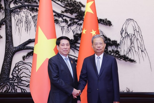 Chủ tịch nước Lương Cường hội kiến Ủy viên trưởng Nhân đại toàn quốc Trung Quốc Triệu Lạc Tế