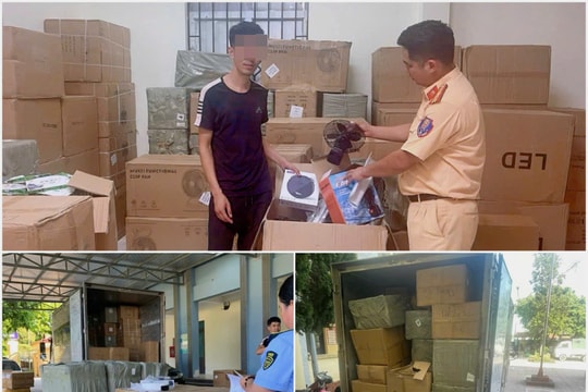 CSGT Hà Nội phát hiện xe tải chở gần 2.000 sản phẩm điện gia dụng không rõ nguồn gốc